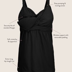 Kindred Bravely Sublime® Hands-Free Pumping & Nursing Tank Black Large